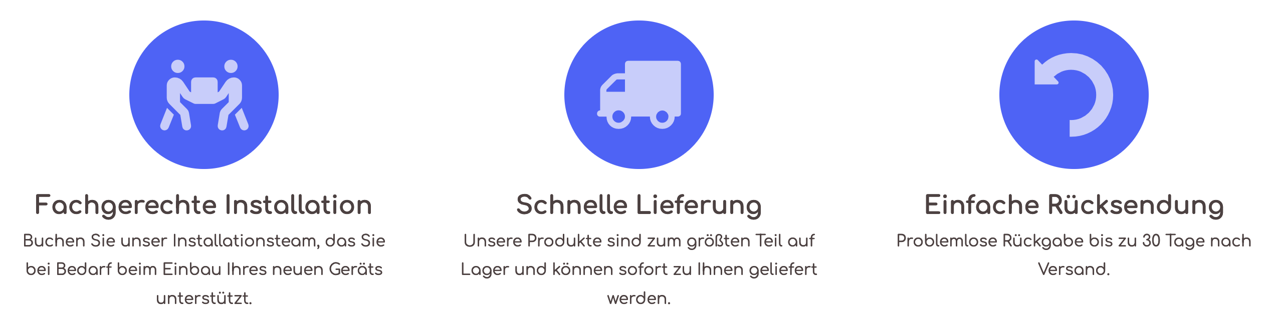 Beispiel für Symbole für Versandinformationen