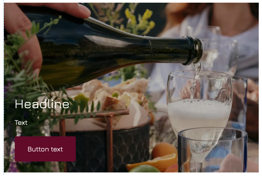 Example of text and button on an image