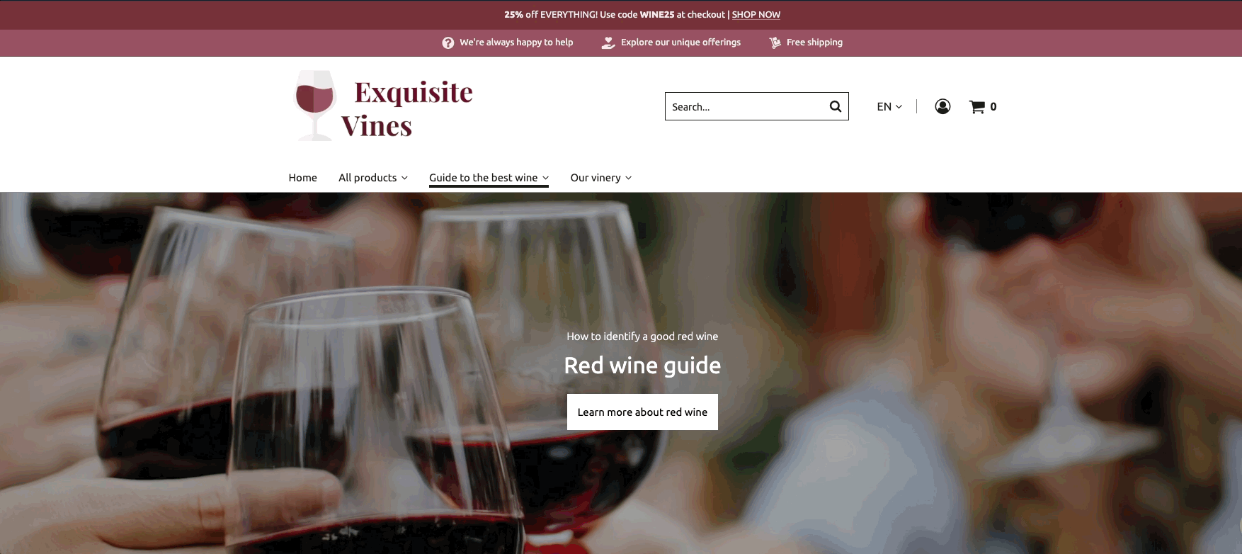 Animated example of an image slider rotating through three images
