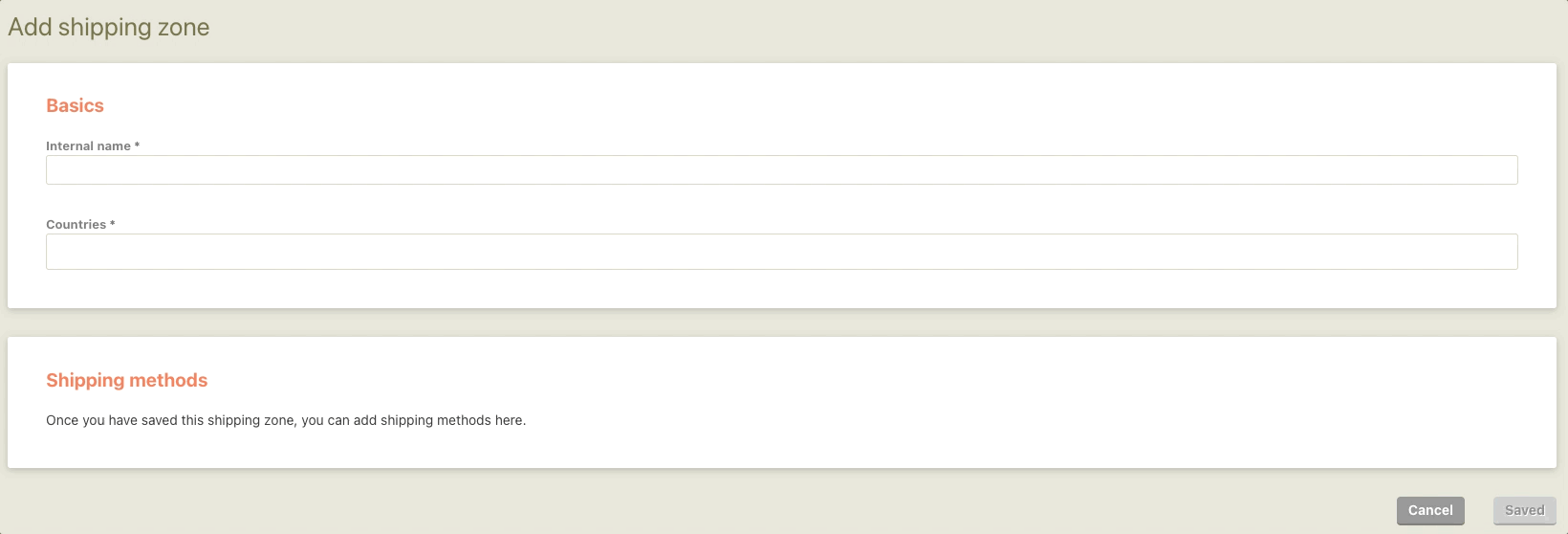 Example add USA as a shipping zone