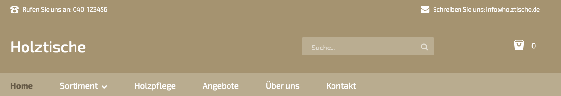 Beispiel Nur Website-Namen anzeigen